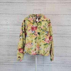 Garden Gear Cotton Floral Button-Up Jacket Womens Size L / XL